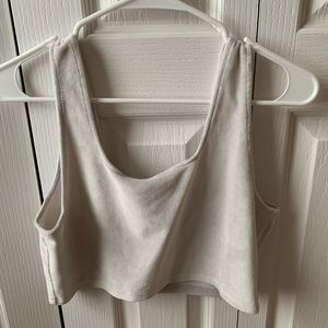 White velvet crop top